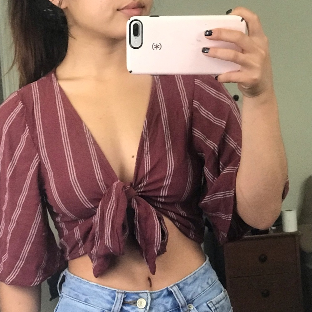 Front tie crop top
